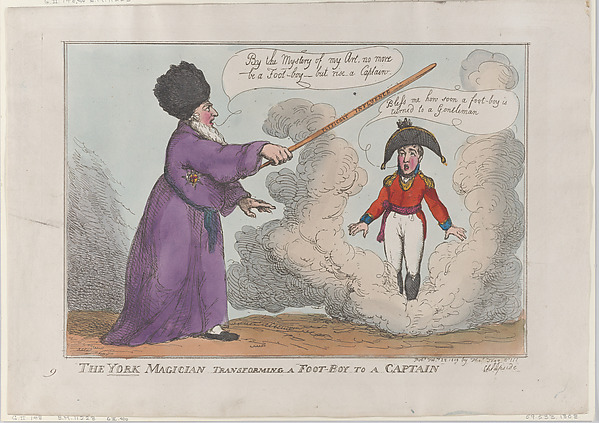 Thomas Rowlandson, The York Magician Transforming a Foot-Boy to a Captain