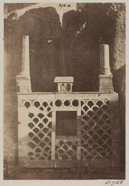 Parker, John Henry, Catacomb of S. Alexander, A.D. 498 - Perforated Marble Screen (Transenna) in the Church at the entrance