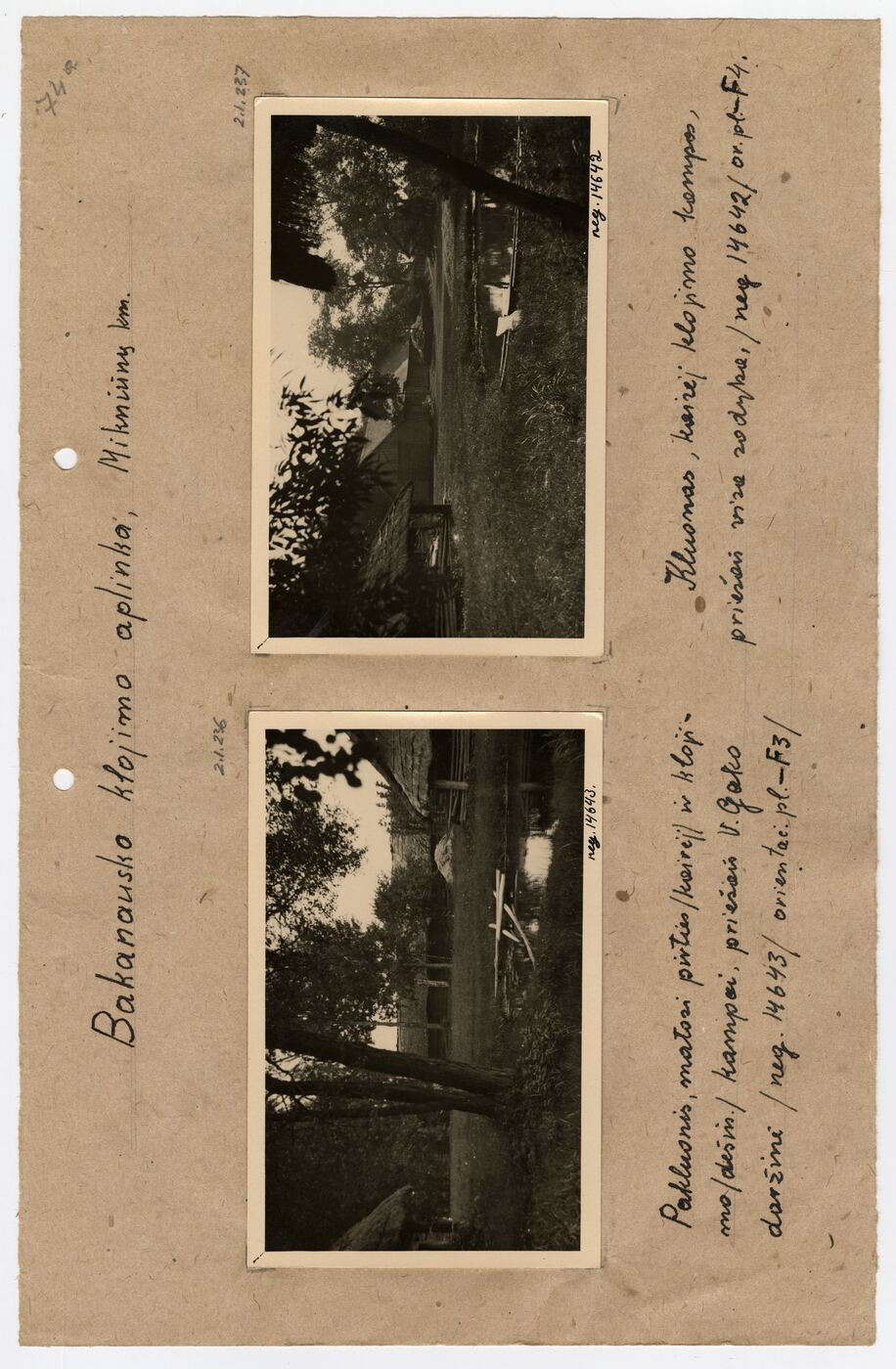 Stasys Ivanauskas, Archyvinės bylos Nr. 84 lapas 95. Šiaulių apskr., Pašvitinio vlsč., Mikniūnų kaimo Igno Bakanausko sodybos klojimo aplinkos fotografijos