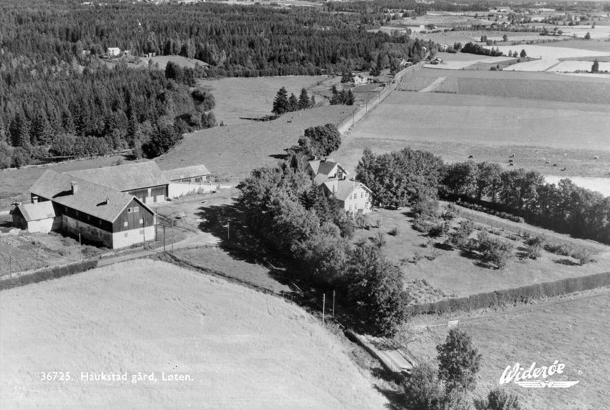 Widerøes Flyveselskap A/S, FLYFOTO HAUKSTAD GÅRD.