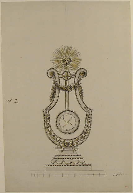 Anonymous, French, 18th century, Design for a Clock in the Form of a Lyre