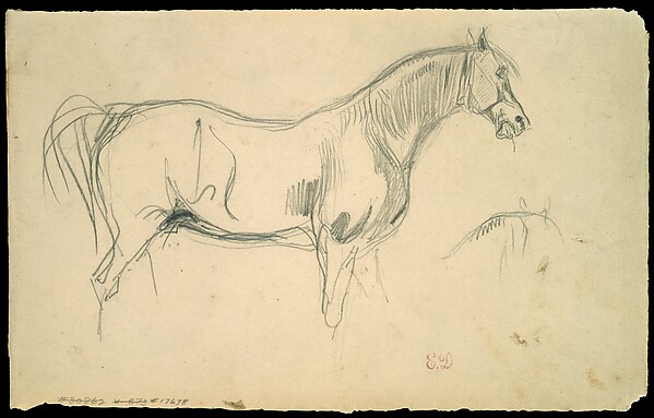 Eugène Delacroix, Studies of a Horse in Profile