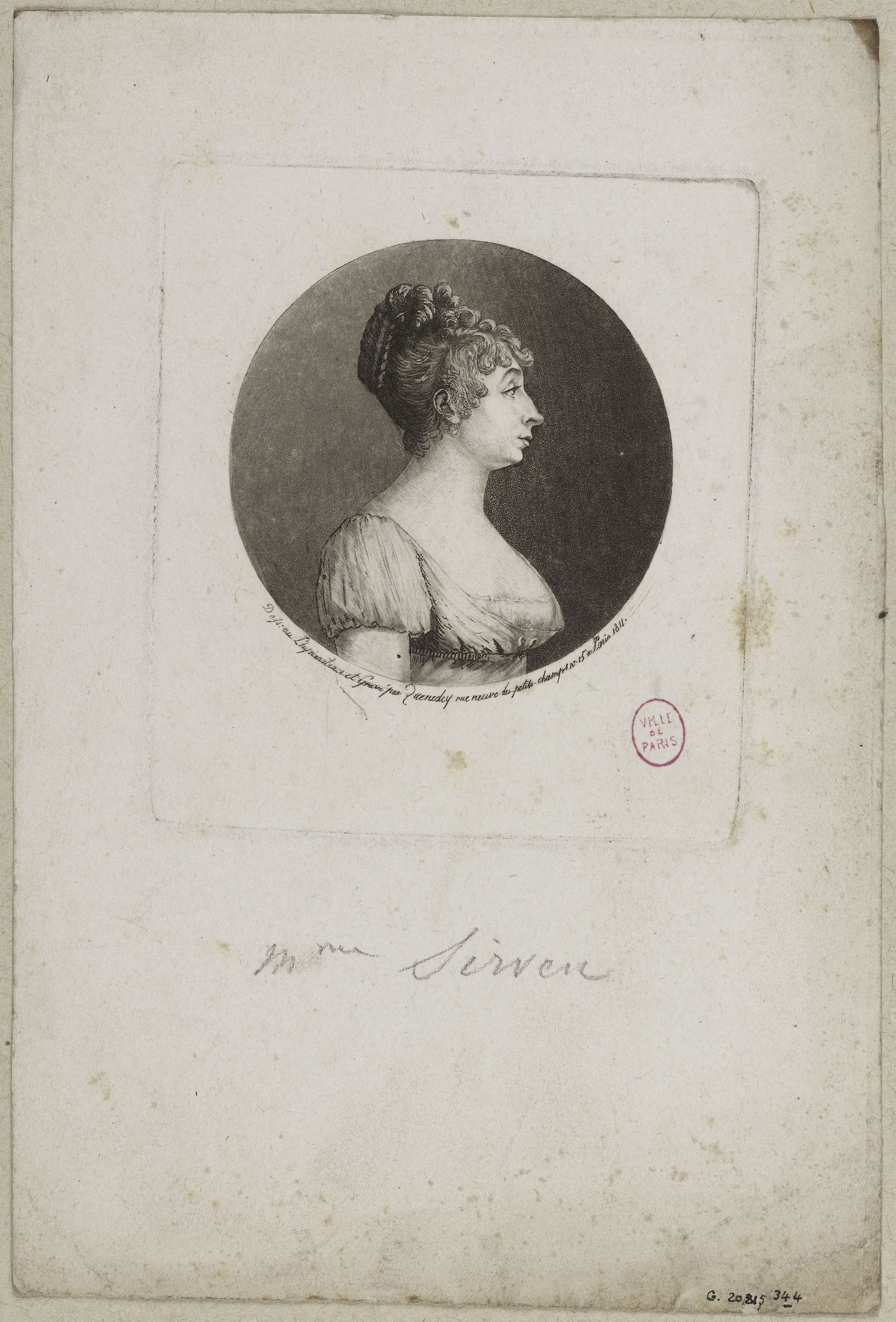 Edmé Quenedey, Portrait de Madame Sirven