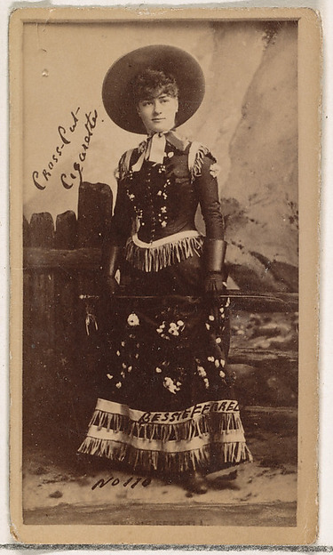 W. Duke, Sons & Co., Card Number 110, Bessie Ferrel, from the Actors and Actresses series (N145-1) issued by Duke Sons & Co. to promote Cross Cut Cigarettes