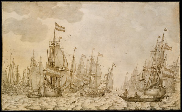 Willem van de Velde I, Dutch Ships on a Harbour