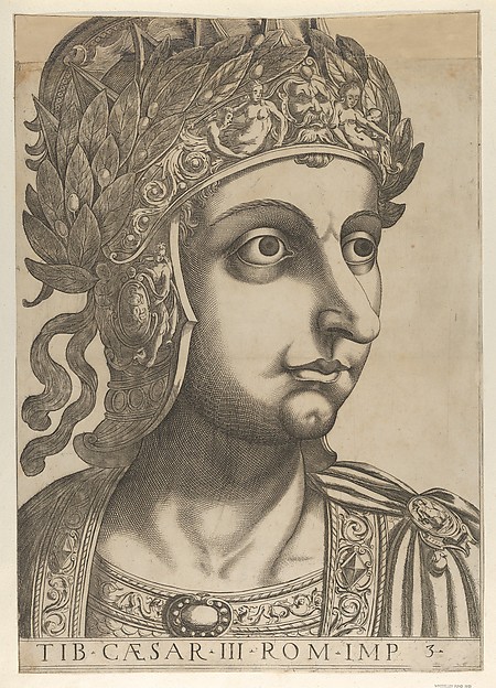 Anonymous, Plate 3: Tiberius turned to the right, from 'The Twelve Caesars'