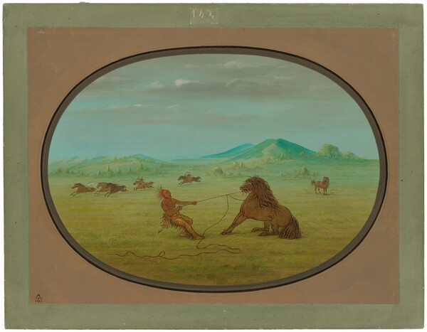 George Catlin, Catching Wild Horses - Pawnee