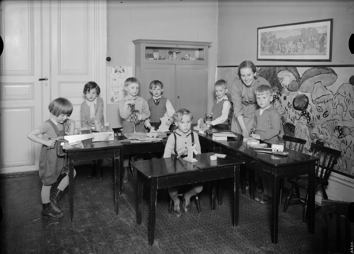 Paul Sandberg, Sannolikt träslöjdslektion, Uppsala 1936