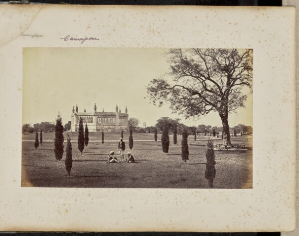 Samuel Bourne, Cawnpore; The Memorial Well, with the Cawnpore Church in the Distance