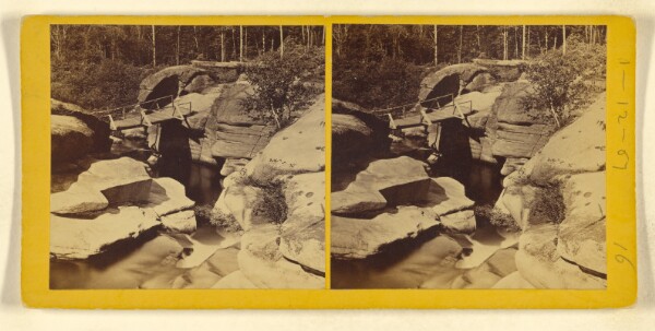 Benjamin West Kilburn, [Wooden path bridge over small stream and rocks]