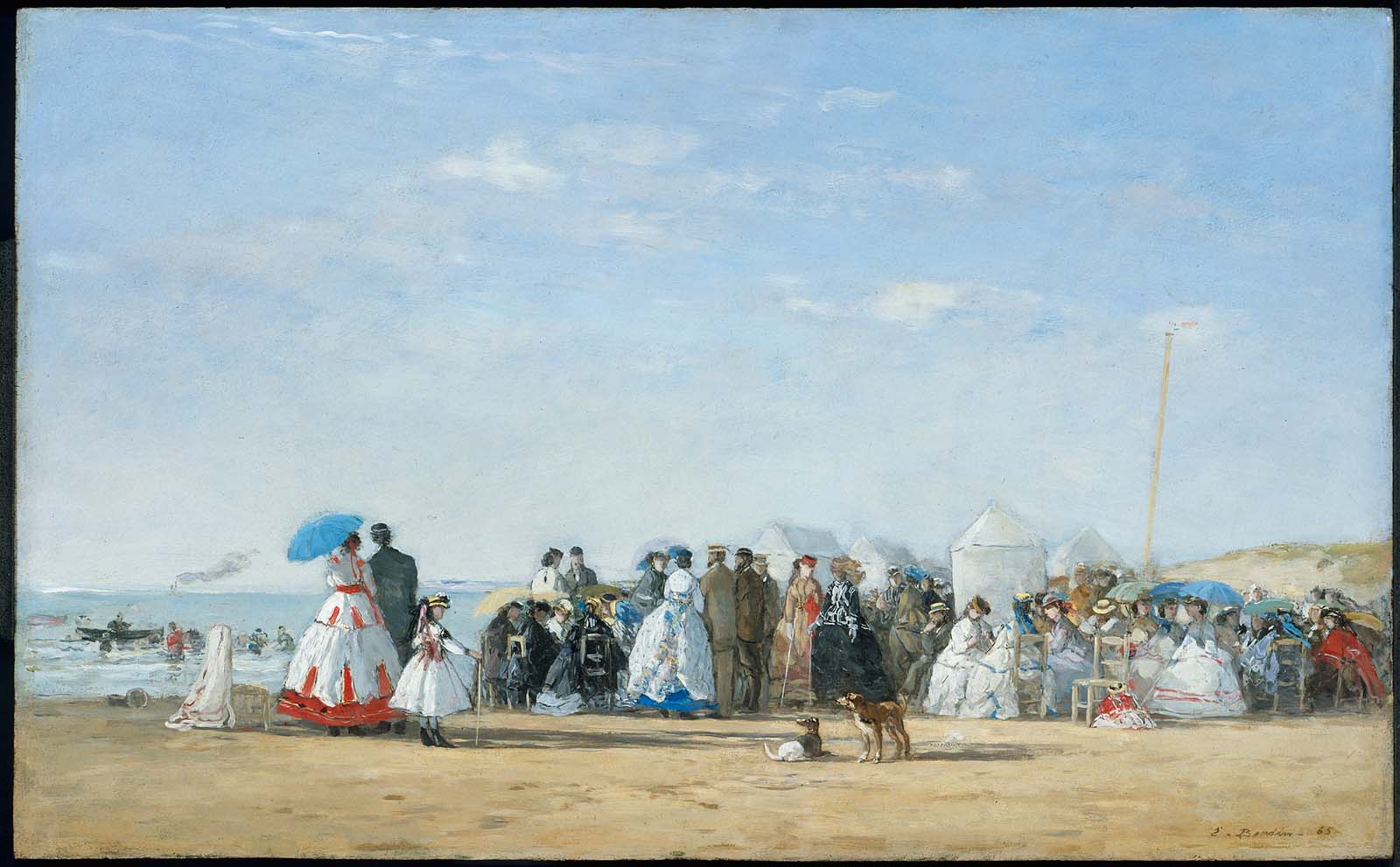 Eugène Louis Boudin, Fashionable Figures on the Beach