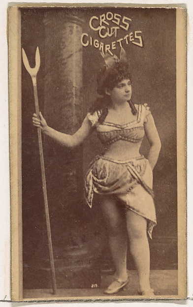W. Duke, Sons & Co., Actress holding tall pointed staff, from the Actors and Actresses series (N145-1) issued by Duke Sons & Co. to promote Cross Cut Cigarettes