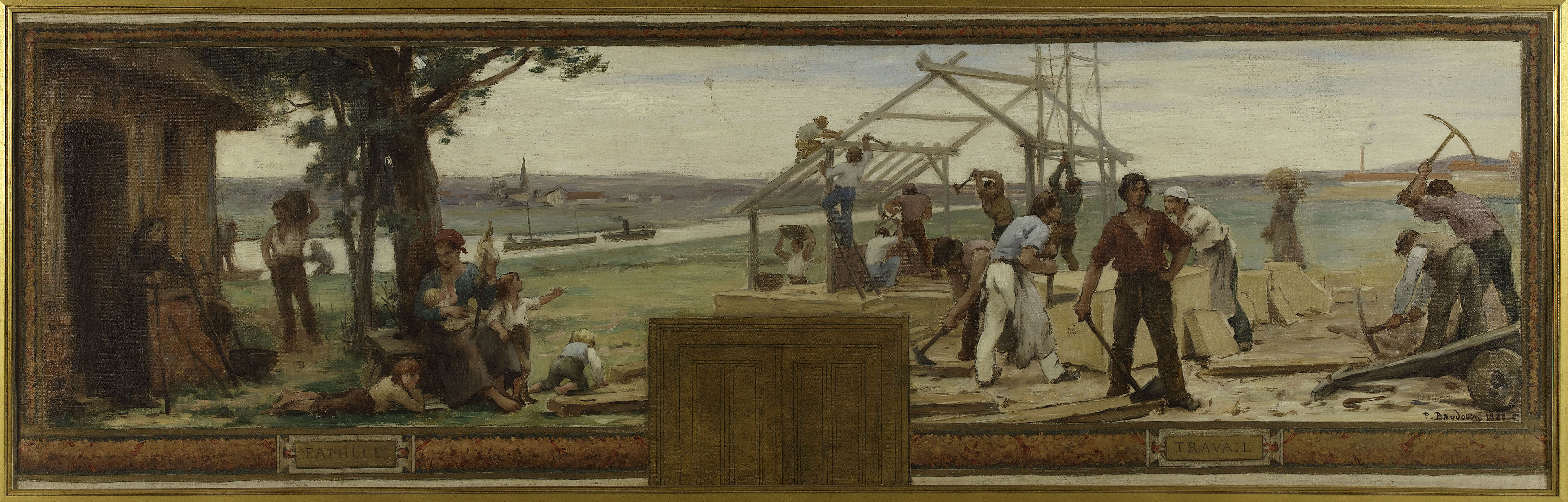 Paul-Albert Baudouin, Esquisse pour la mairie de Saint Maur-des-Fossés: Famille et Travail