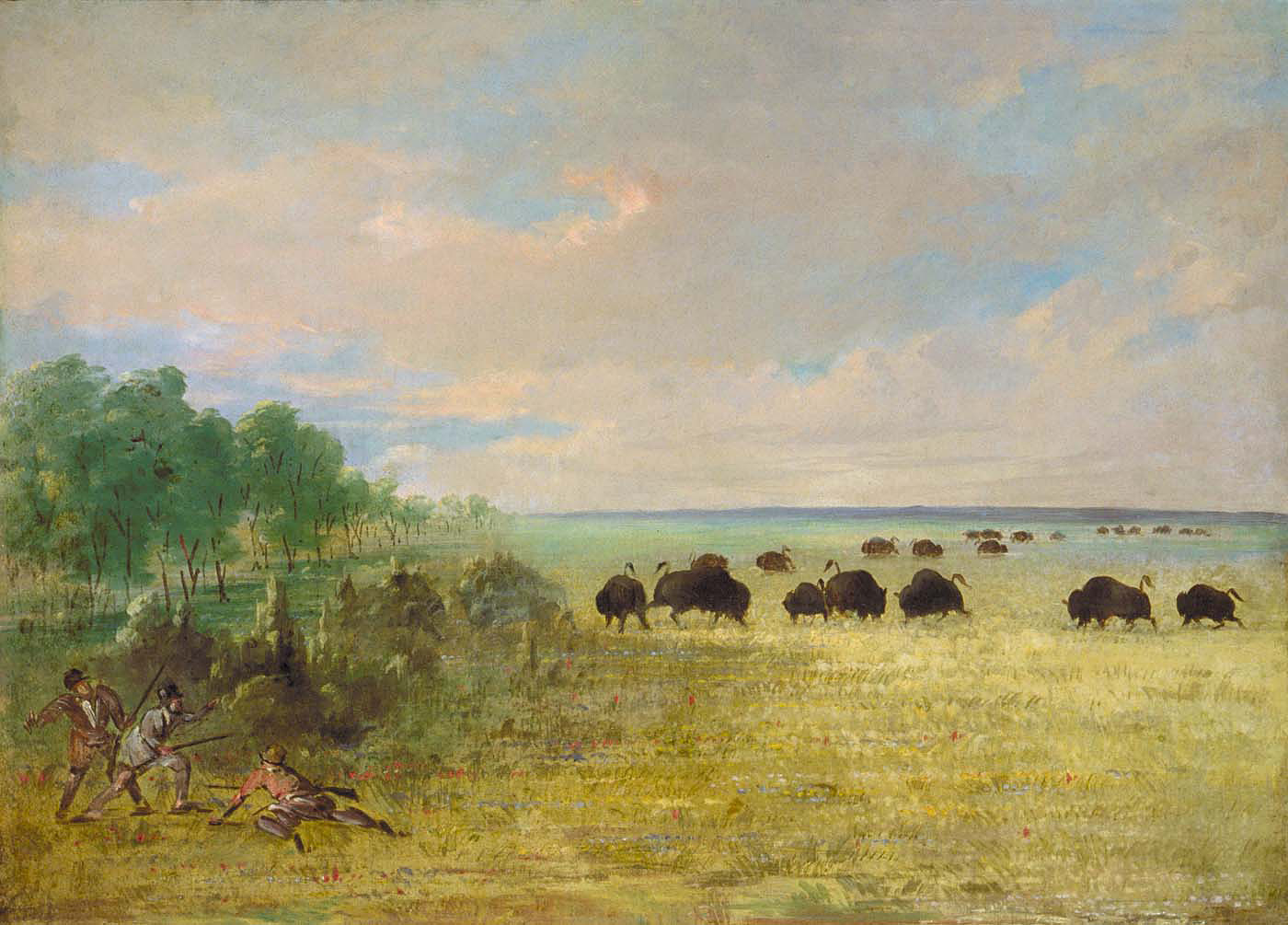 George Catlin, Catlin and Party Stalking Buffalo in Texas