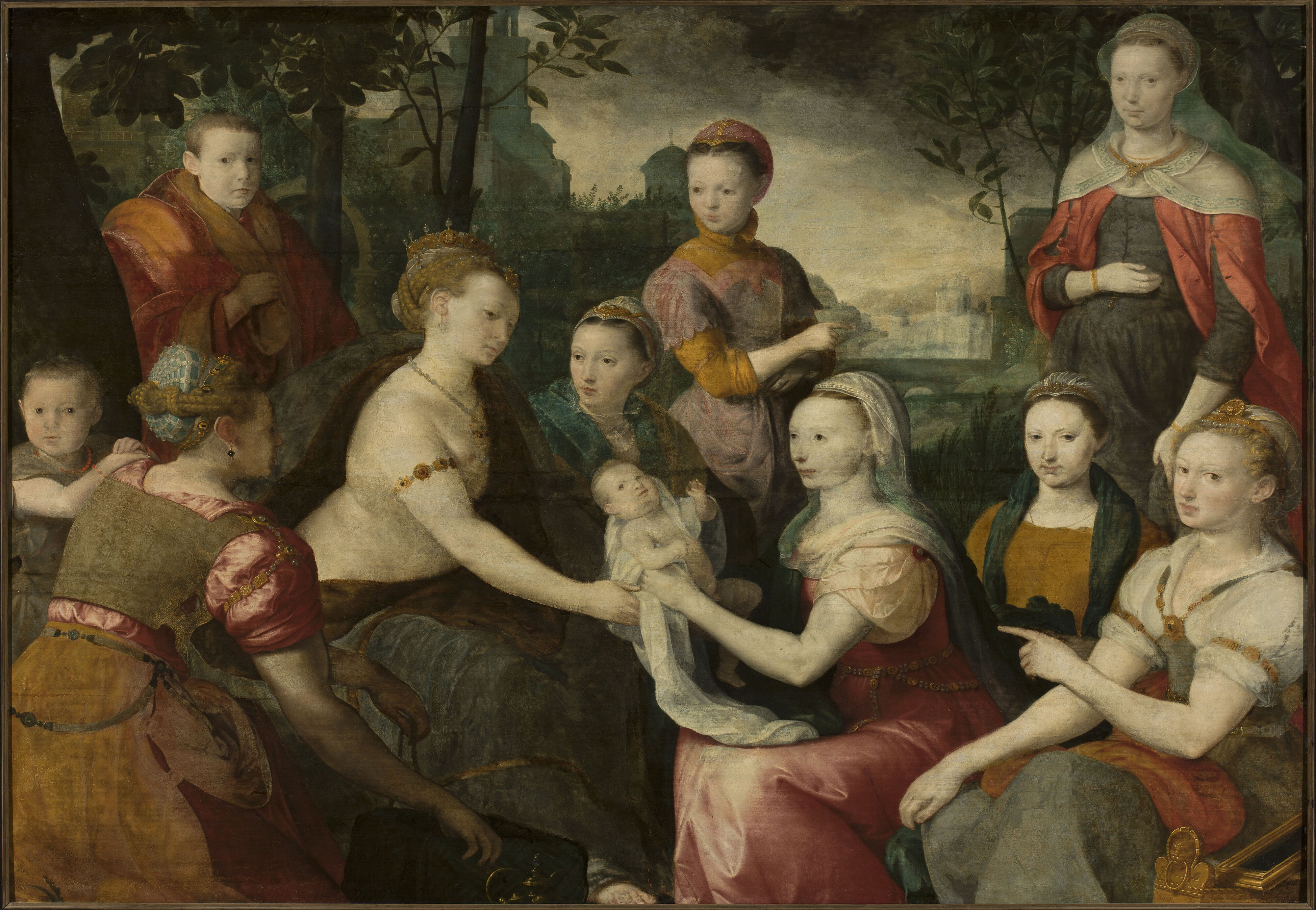 Bernaert de Rijckere, Finding of Moses – Allegorical family portrait