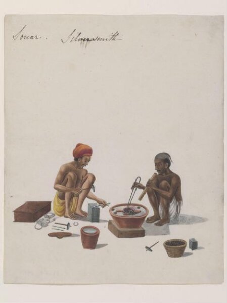 Unknown, A silversmith with an assistant