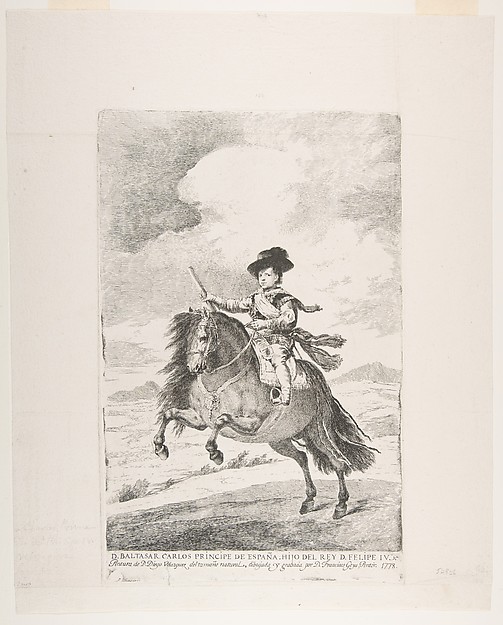 Goya (Francisco de Goya y Lucientes), Don Baltasar Carlos on horseback, after Velázquez