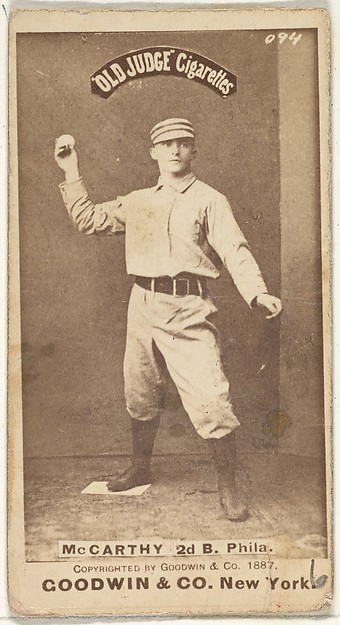 Goodwin & Company, Thomas Francis Michael "Tommy" McCarthy, 2nd Base, Philadelphia, from the Old Judge series (N172) for Old Judge Cigarettes