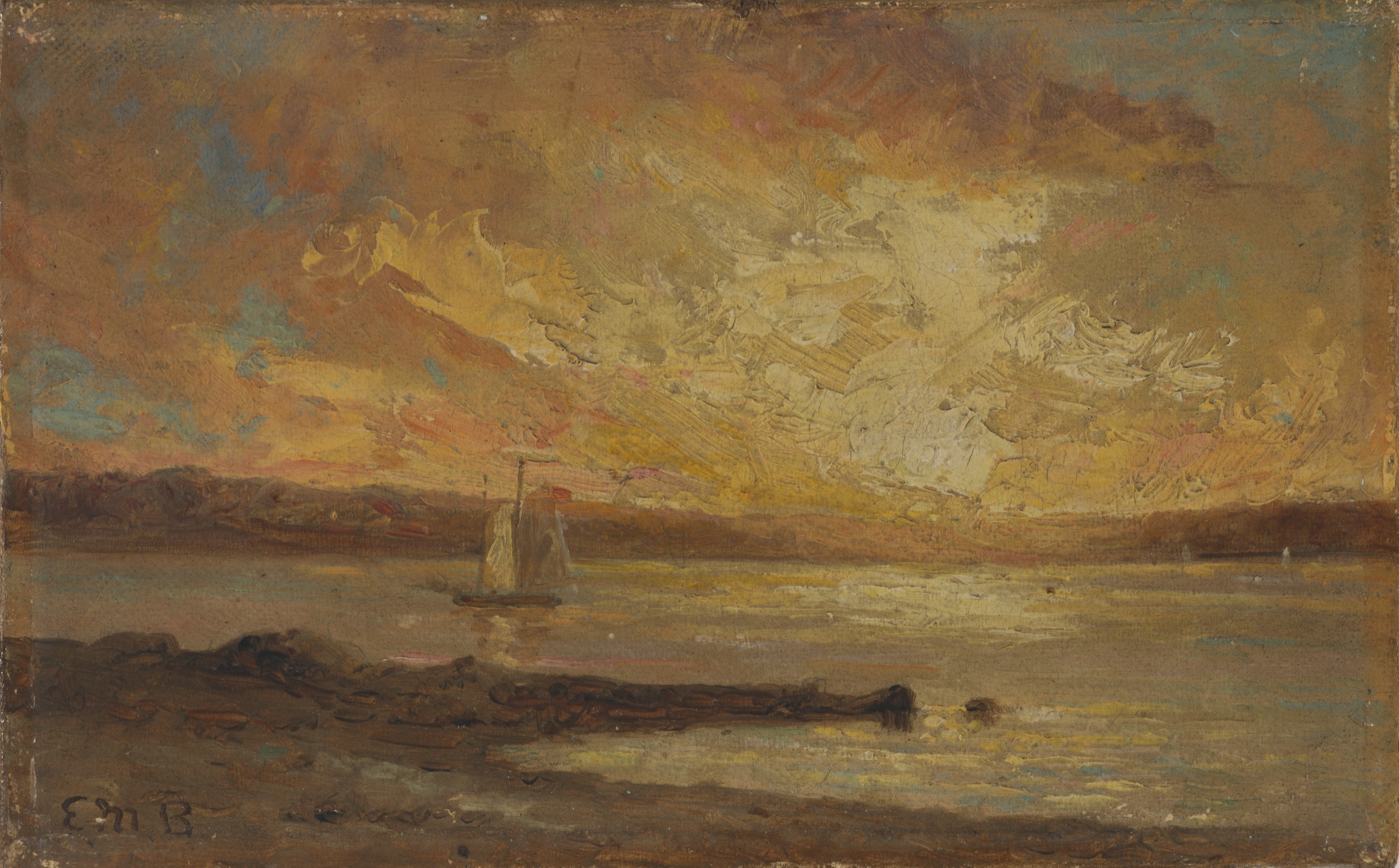 Edward Mitchell Bannister, Boat on Sea