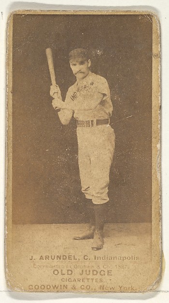 Goodwin & Company, J. Arundel, Catcher, Indianapolis, from the Old Judge series (N172) for Old Judge Cigarettes