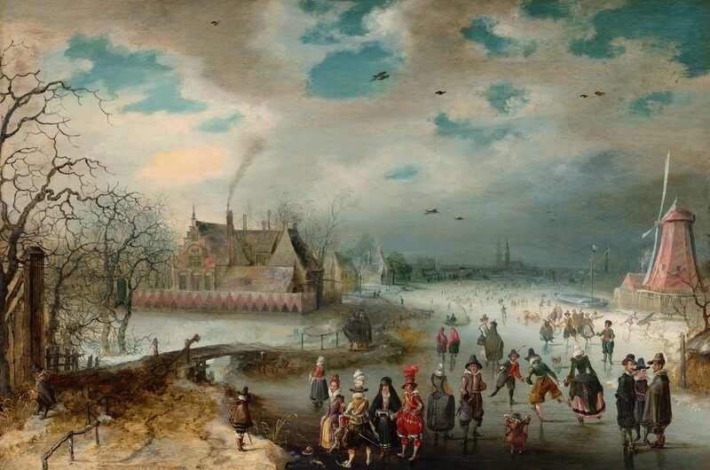 Adam van Breen, Skating on the Frozen Amstel River
