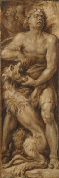 Maarten van Heemskerck, Triomf over het kwaad: Simson verscheurt de leeuw | Pluto en Cerberus