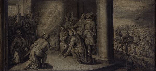 Maerten de Vos, Saint Luke Appearing at the Curch of Our Lady in Tripoli