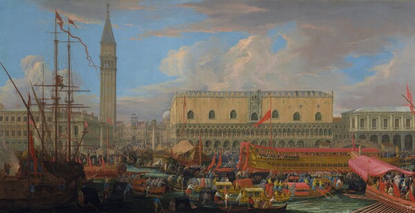 Luca Carlevarijs, The Bucintoro Departing from the Bacino di San Marco