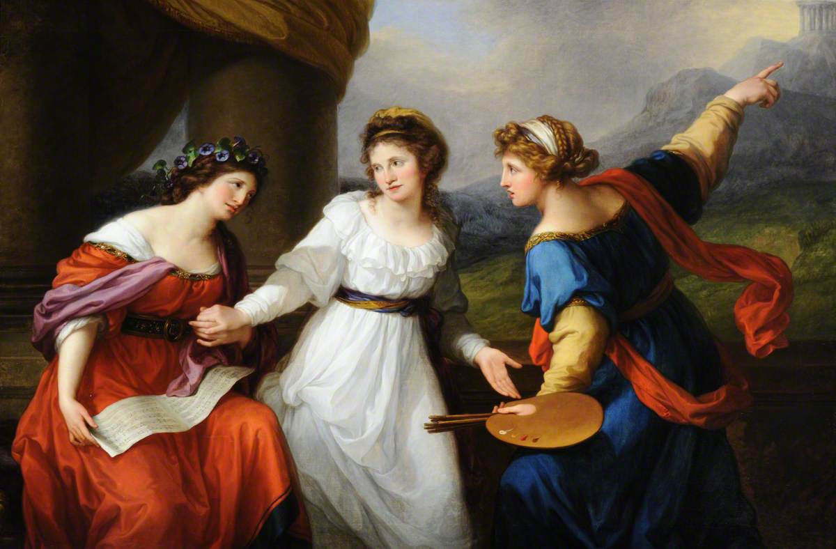 Angelica Kauffmann, Self-portrait of the Artist Hesitating between the Arts of Music and Painting
