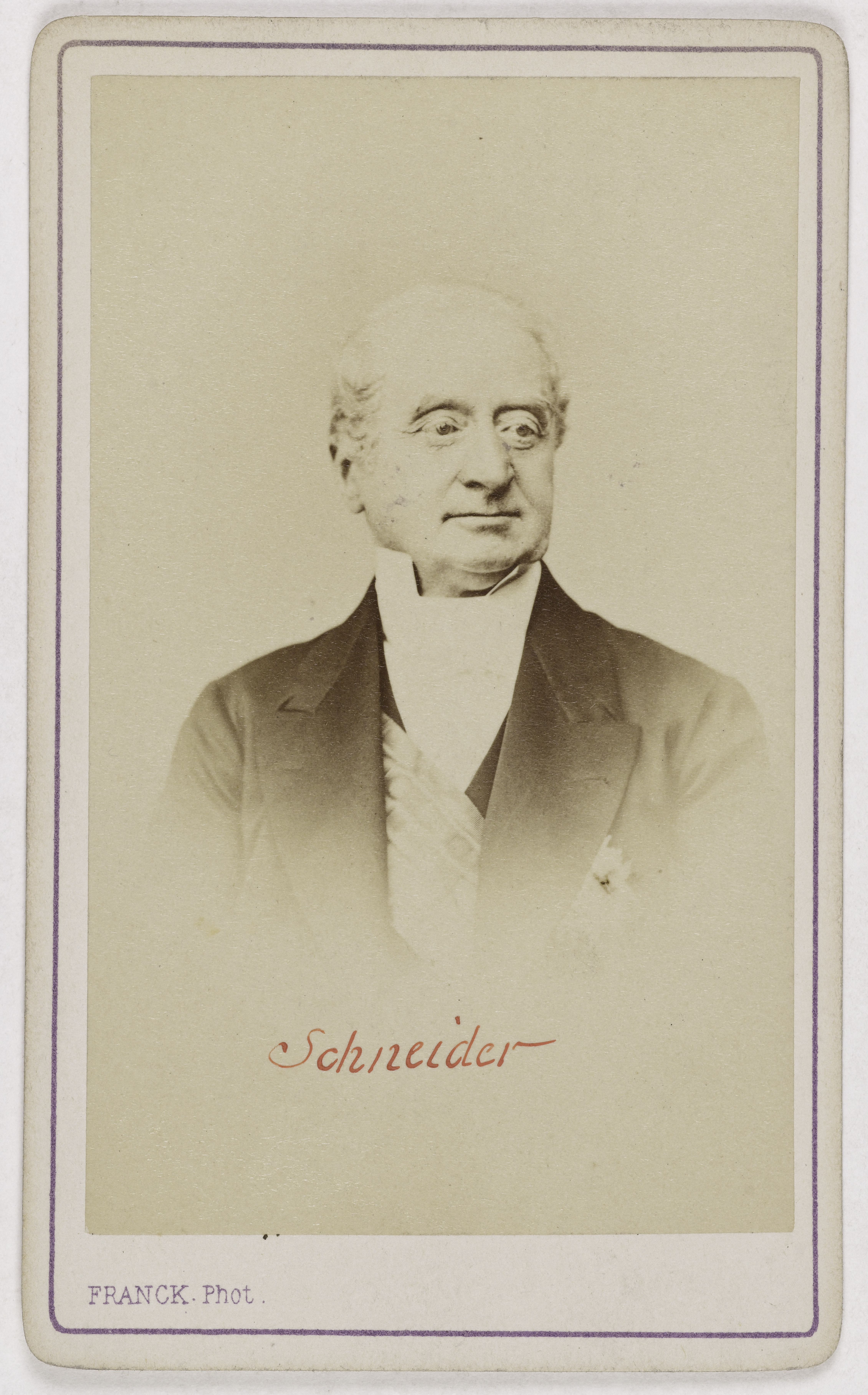 Franck, Portrait de Schneider Eugène, (1805-1875), (industriel, homme politique)