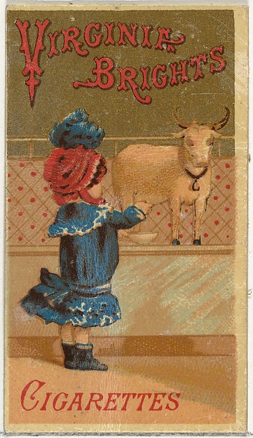 Allen & Ginter, From the Girls and Children series (N64) promoting Virginia Brights Cigarettes for Allen & Ginter brand tobacco products