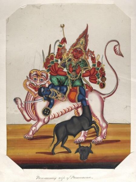 Unknown, One of seventeen mica paintings depicting Hindu deities.