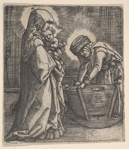 Albrecht Altdorfer, The Virgin and Child with Saint Anne at the Cradle