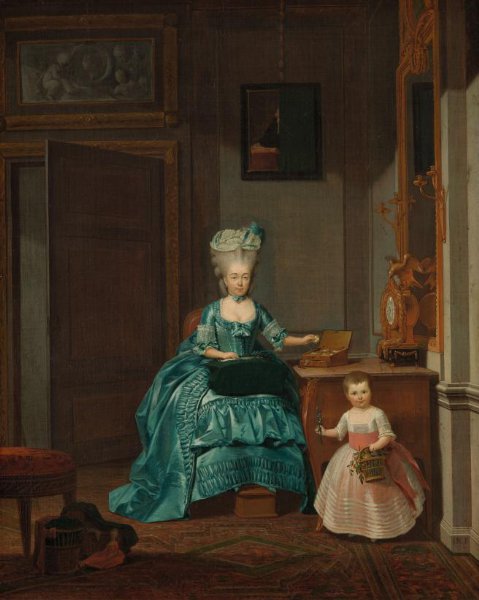 Hermanus Numan, Portrait of Suzanna Cornelia Mogge and her Daughter Johanna Ferdinanda van Collen