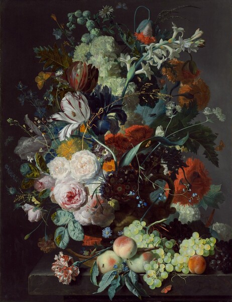 Jan van Huysum, Still Life with Flowers and Fruit