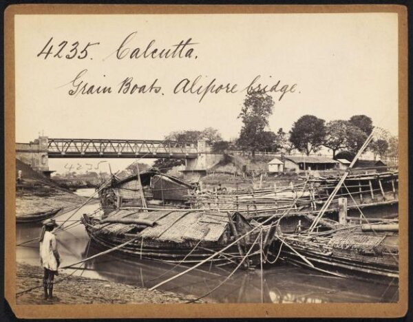 Francis Frith, Calcutta.  Grain Boats.  Alipore bridge