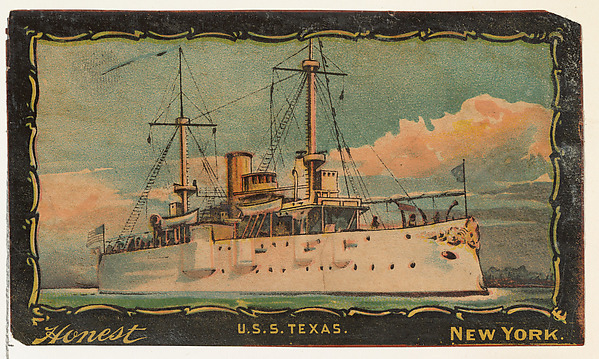W. Duke, Sons & Co., U.S.S. Texas, from the Transparencies series (N137) issued by W. Duke, Sons & Co. to promote Honest Long Cut Tobacco