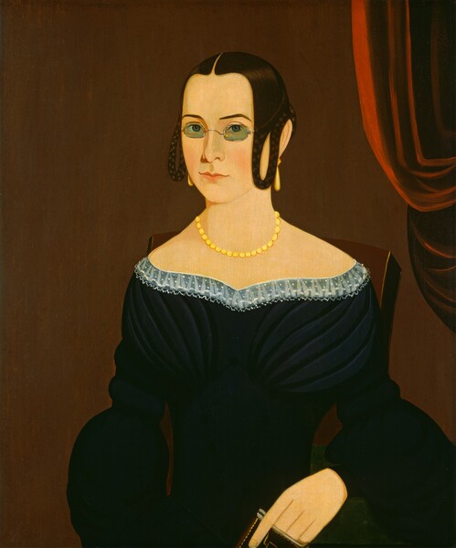 American 19th Century, Lady Wearing Spectacles