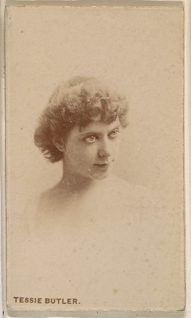 Kinney Brothers Tobacco Company, Tessie Butler, from the Actresses series (N246), Type 1, issued by Kinney Brothers to promote Sporting Extra Cigarettes