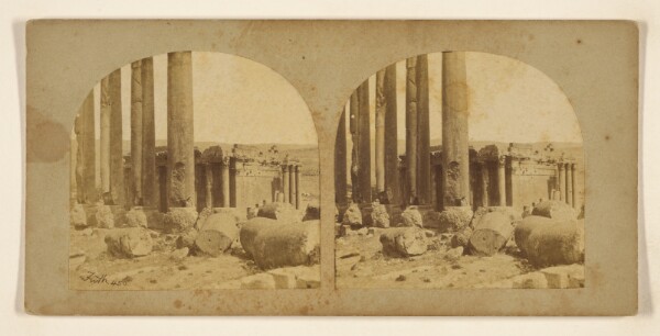 Francis Frith, Baalbec. The Great Columns and Smaller Temple.