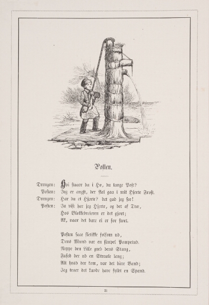 H.P. Hansen, Posten. Illustration til H.V. Kaalund, "Fabler for Børn"