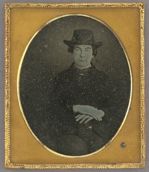 Unknown, [Portrait of a Seated Man in Hat with Hands Crossed]