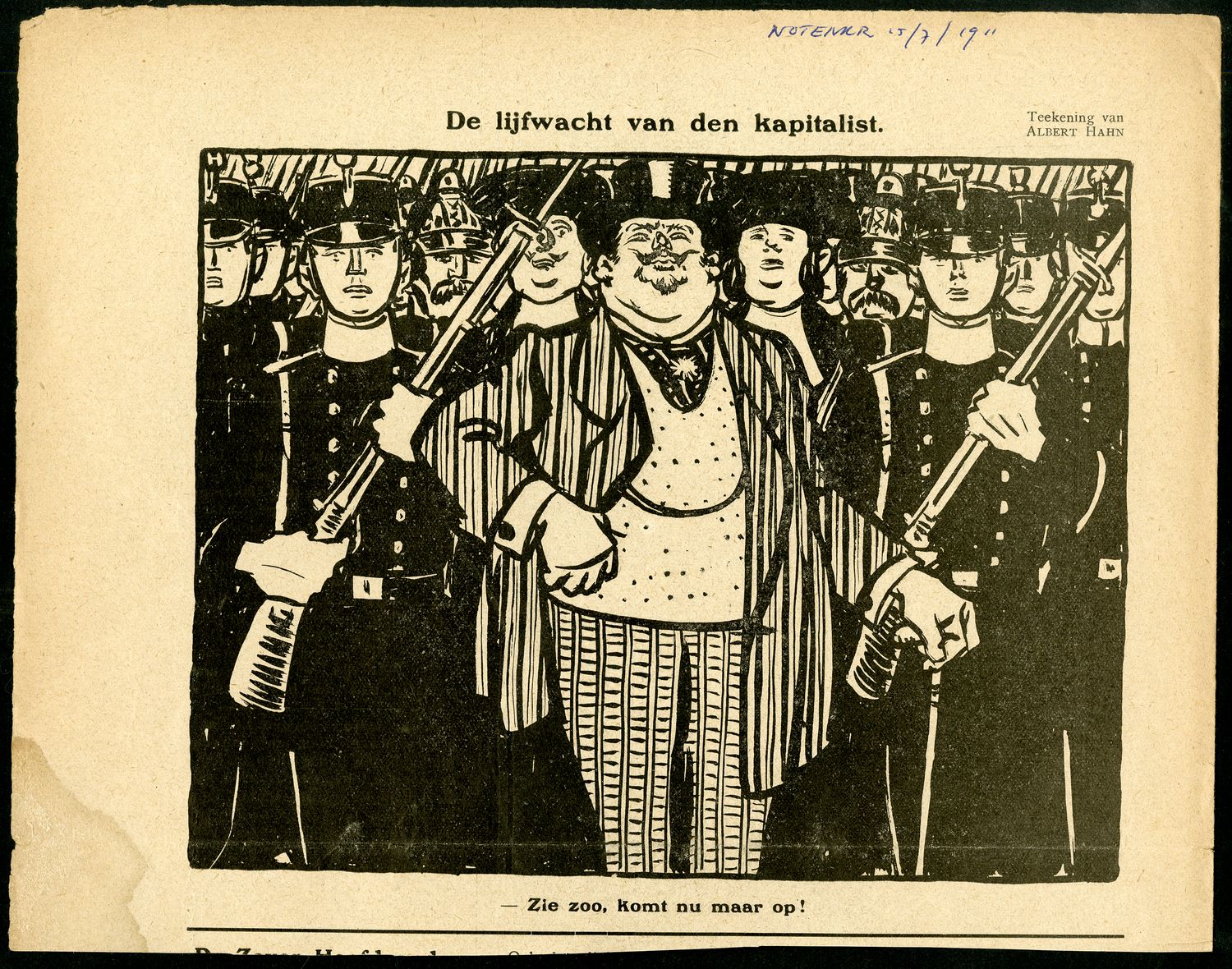 Hahn, Albert,draughtsman., De lijfwacht van den kapitalist
