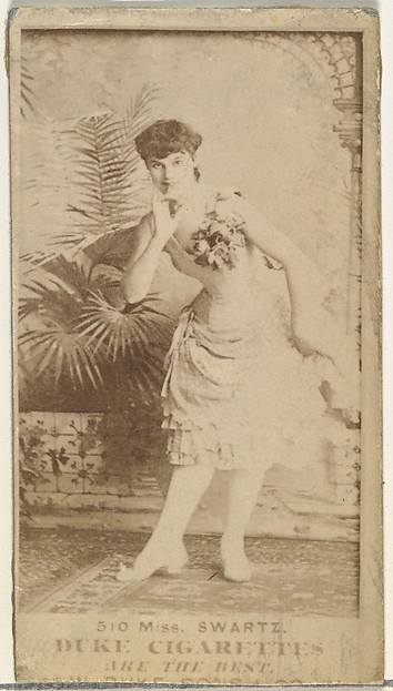 W. Duke, Sons & Co., Card Number 510, Miss Schwartz, from the Actors and Actresses series (N145-7) issued by Duke Sons & Co. to promote Duke Cigarettes