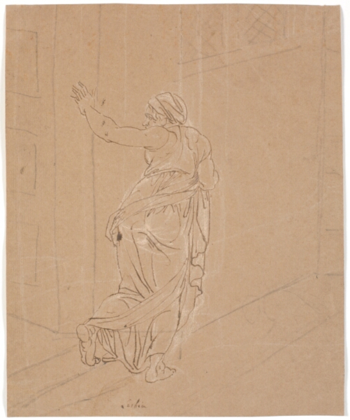 Nicolai Abildgaard, Jordemoderen. Studie til Pigen fra Andros. [Jordemoderen forlader Androspigens hus]