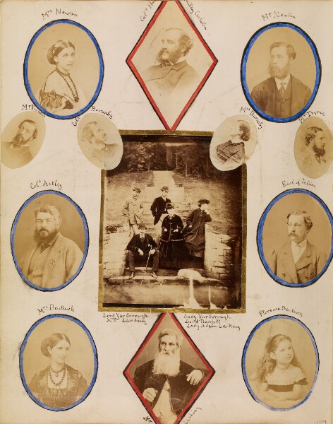 Unknown, [Photo collage of thirteen portraits including Lord and Lady Yarborough]