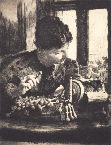 Frans Schwartz, Kniplerske ved vinduet