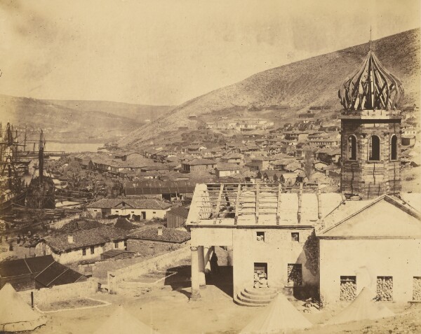 Roger Fenton, The Russian Church and Town of Balaklava.
