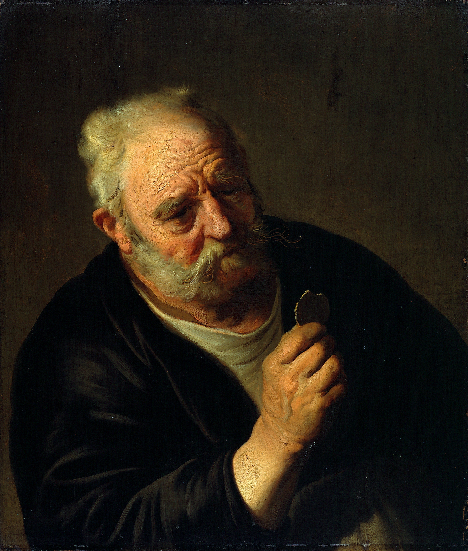 Jacob Adriaensz Backer, Old Man with a Mirror Shard