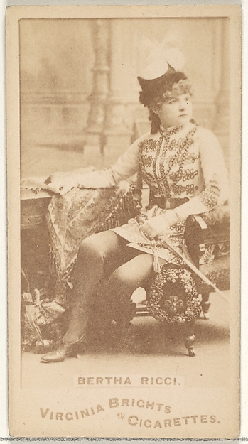 Allen & Ginter, Bertha Ricci, from the Actors and Actresses series (N45, Type 1) for Virginia Brights Cigarettes